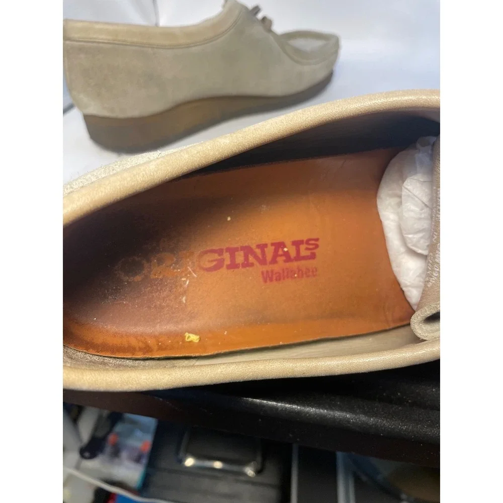 Clarks Originals Wallabee Suede Tan Leather Chukka Boots Womens 9